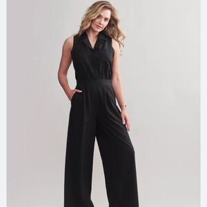 RHÔNE Mirage Elegant Black Sleeveless Wide Leg Jumpsuit Size 2
